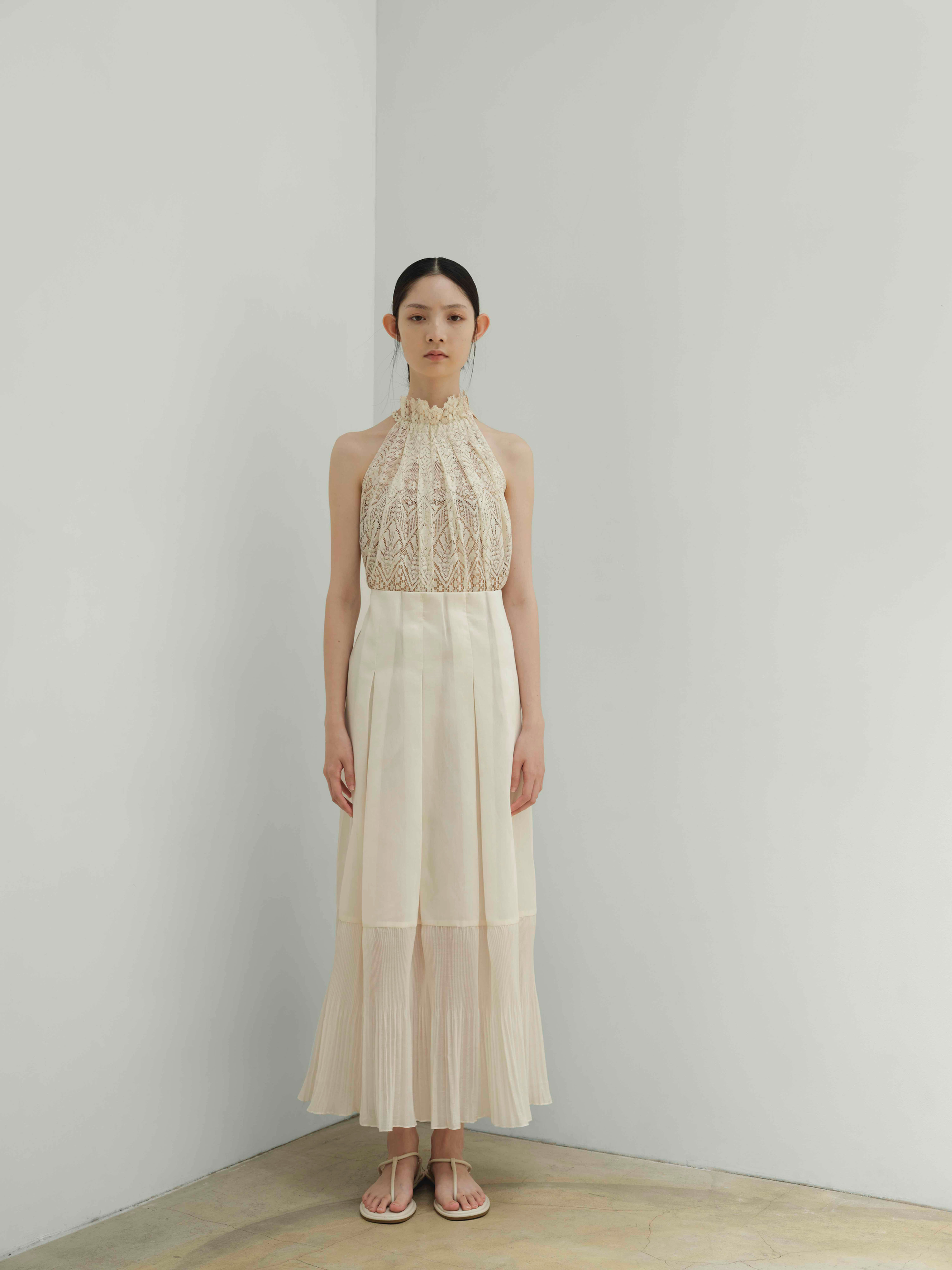 레이스 칼라 드로스트링 탑