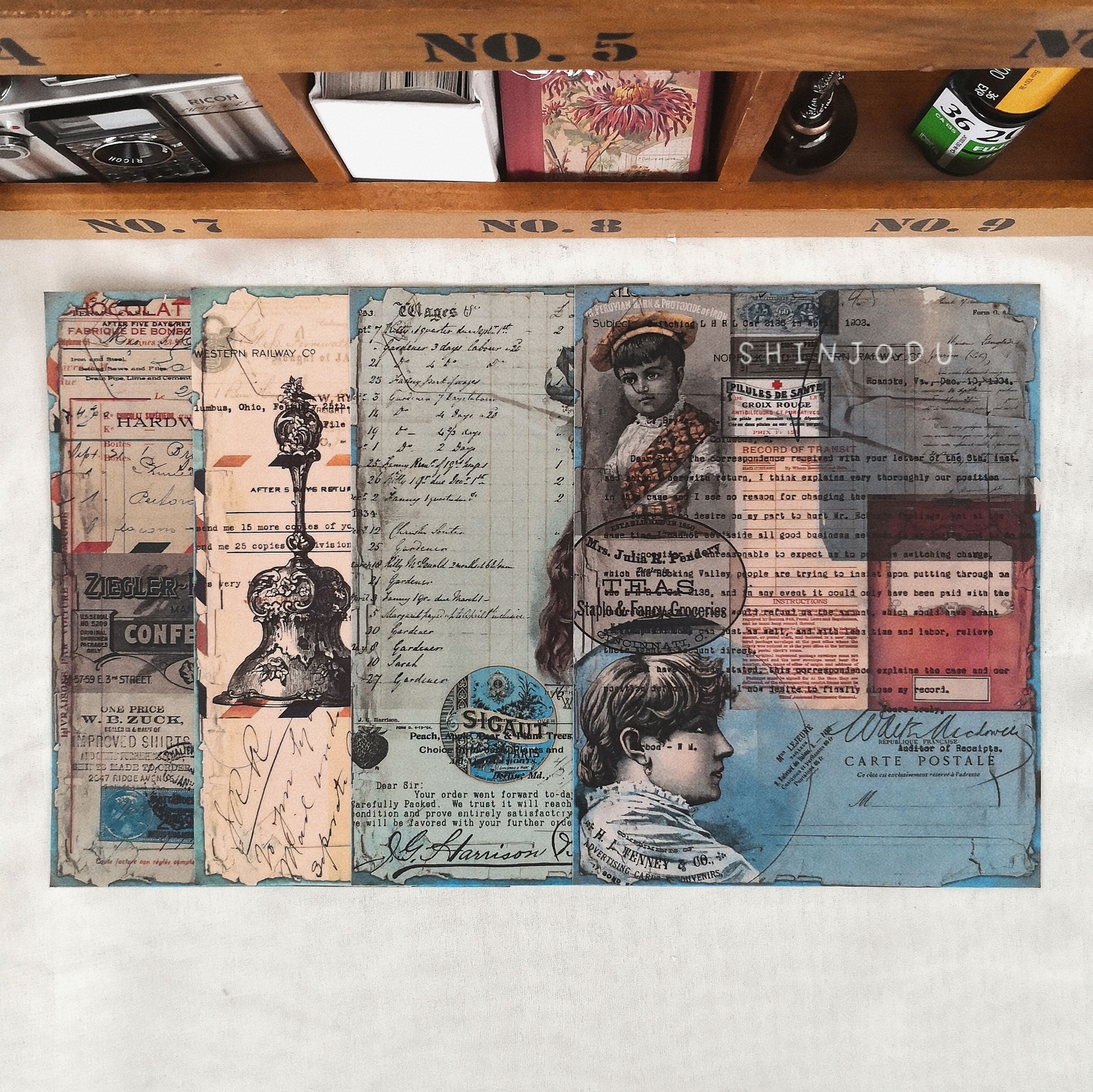 Vintage Collage Background Sticker ( 8810275 )