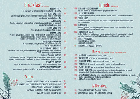 Winter Menu 2020