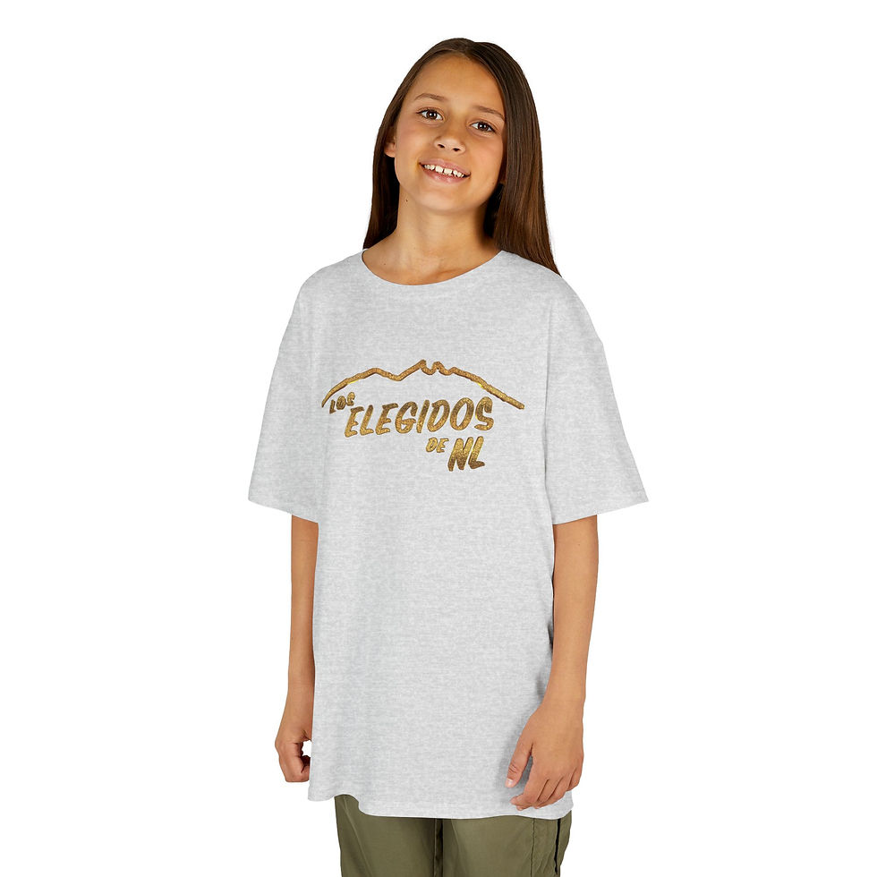 Thumbnail: Kids Heavy Cotton™ Tee - 'Elegidos de NL' Mountain Graphic Shirt