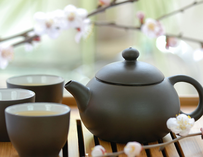 Traditional Tea Set with Teapot and Cups