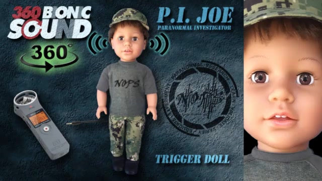 Thumbnail: R103 360 BIONIC BINAURAL MIC TRIGGER DOLL 18" P.I. JOE RENTAL #103