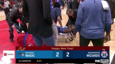 Jonathan Isaac Stretchered Off Court with Knee Injury ...