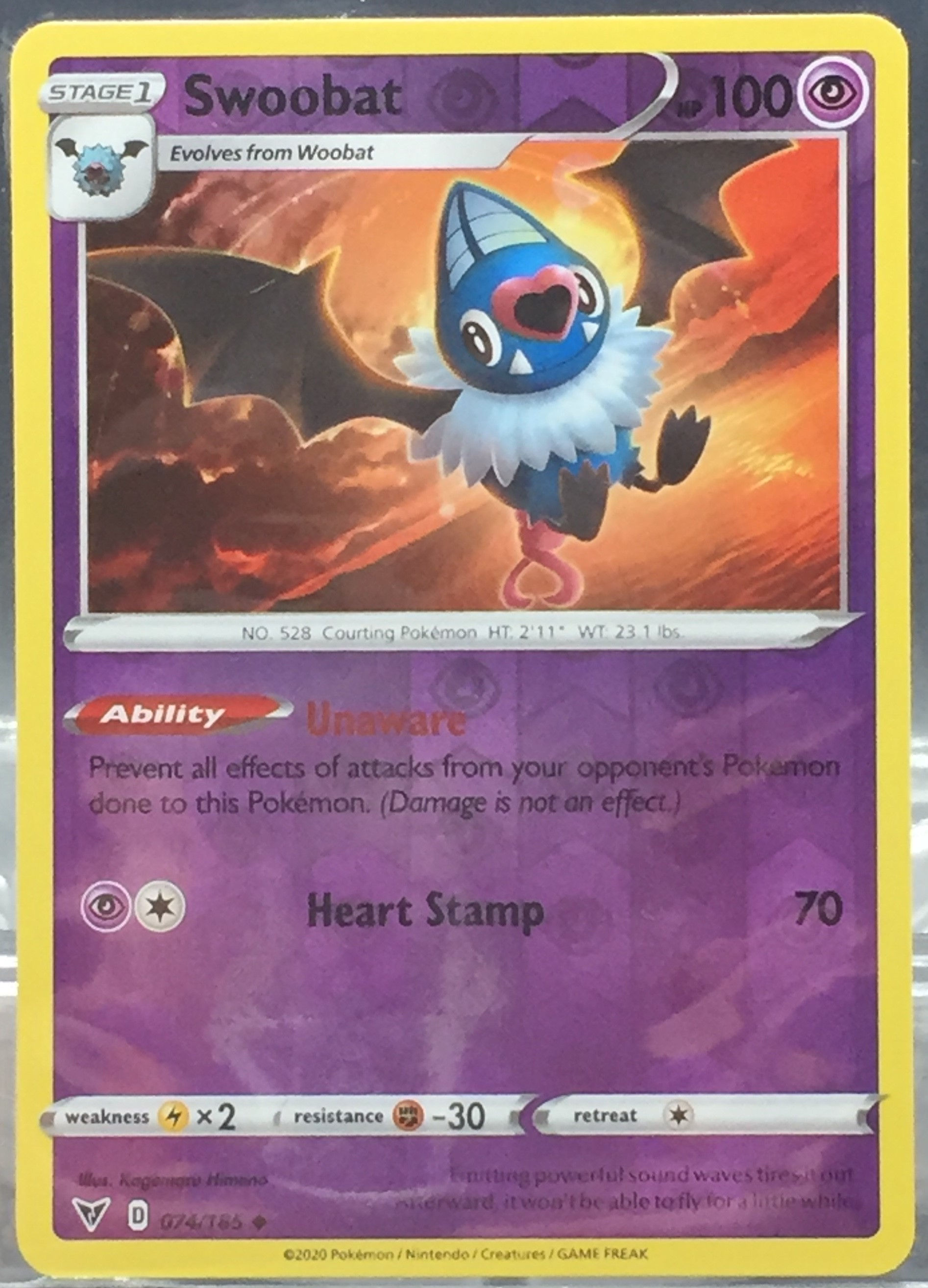 Swoobat - Reverse Holo - 74/185 - (NM-M)