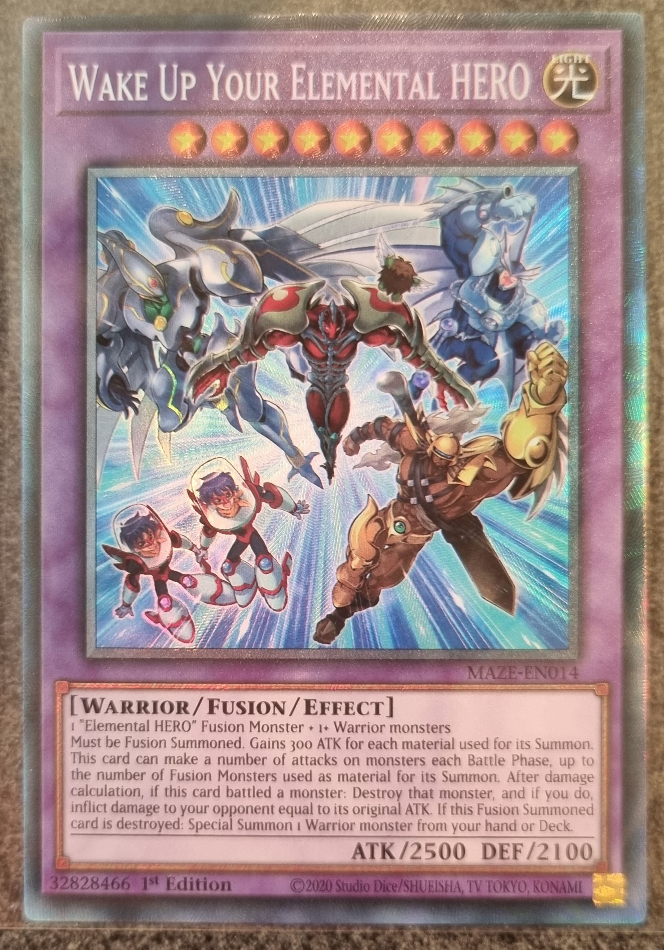 Wake Up Your Elemental HERO - Maze-EN014 - Collectors Rare - 1st Edition