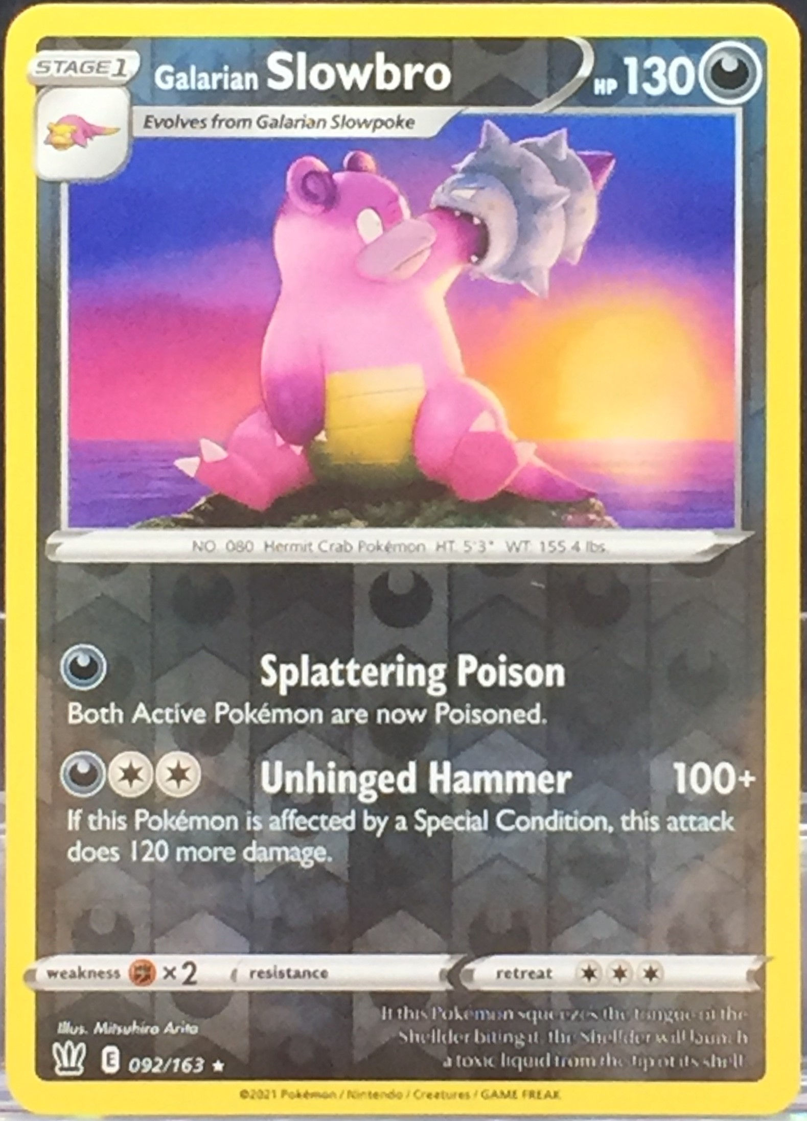 Galarian Slowbro - Reverse Holo - 92/163 - (NM-M)