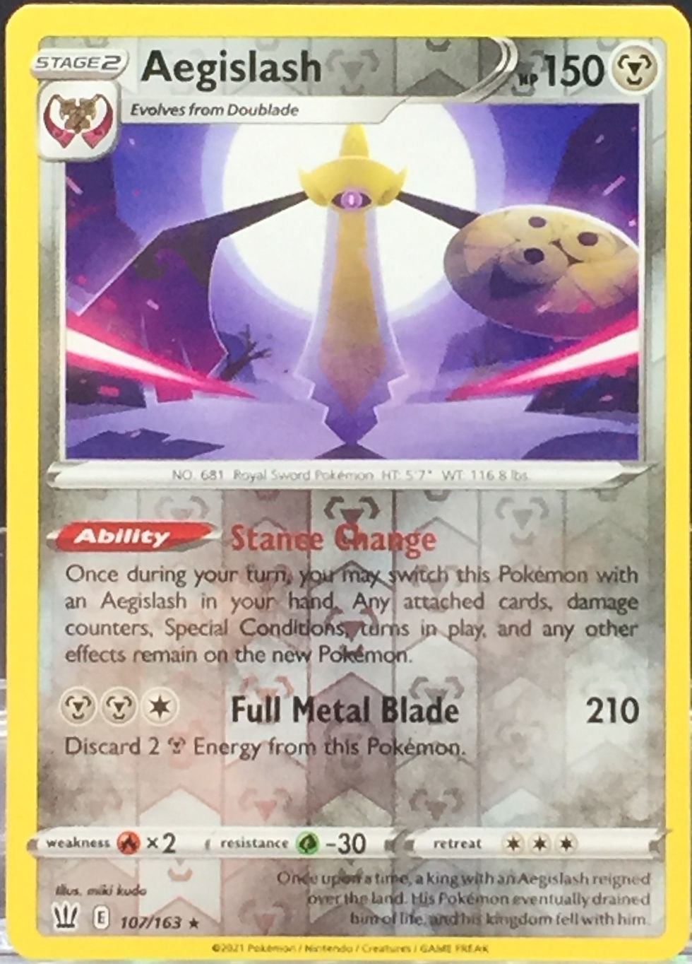 Aegislash Reverse Holo 107/163 (NMM) ManChildCollectables