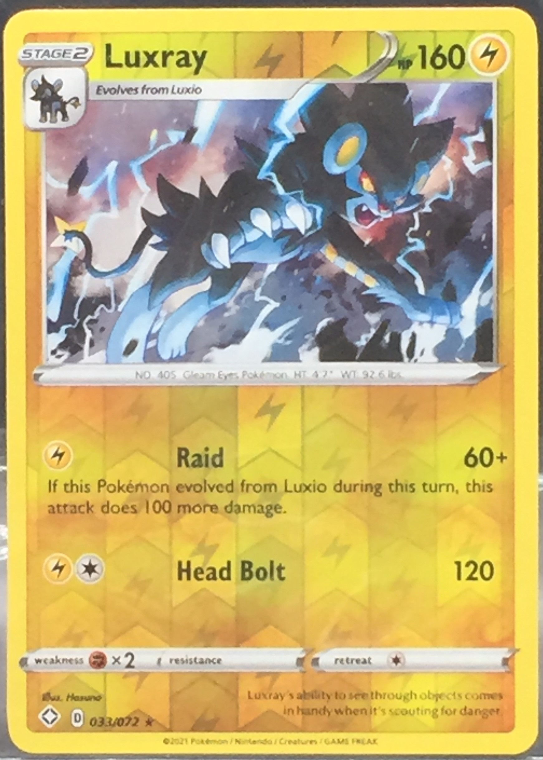 Luxray - Reverse Holo - 33/72 - (NM-M)