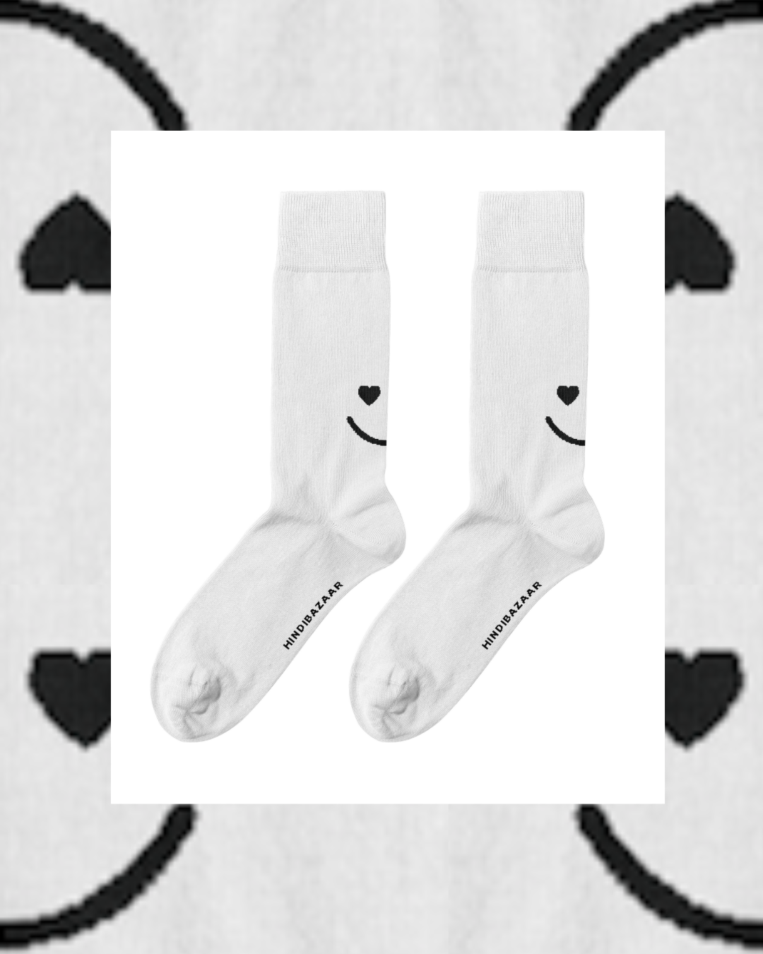 Chaussettes "Smiley heart white"