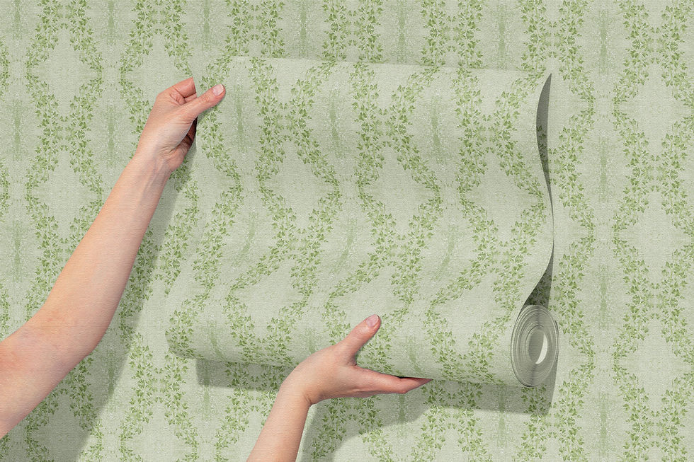 Clover Garden Light Green Grasscloth Wallcovering