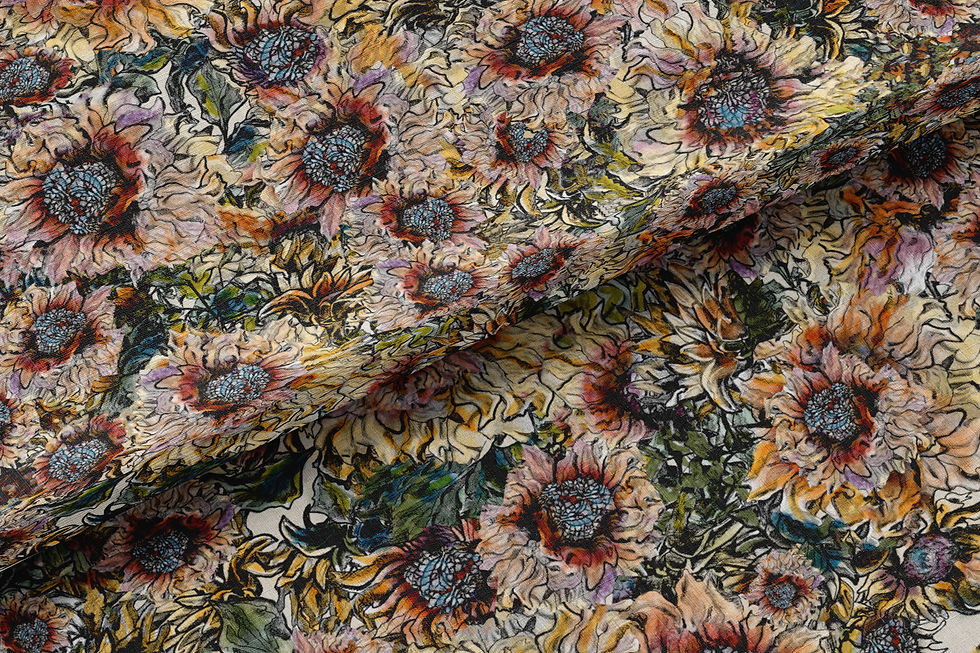 SAMPLE Hues of Sunflowers Luxe Velvet Fabric
