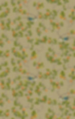Orange Trees Linen Fabric -Tobacco