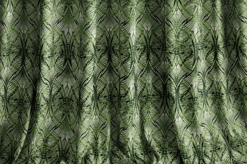 Sage Green Lace Velvet Fabric