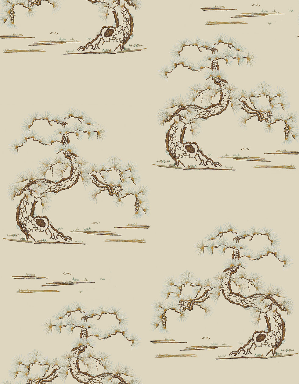 Japanese Tree Velvet Fabric-Limestone