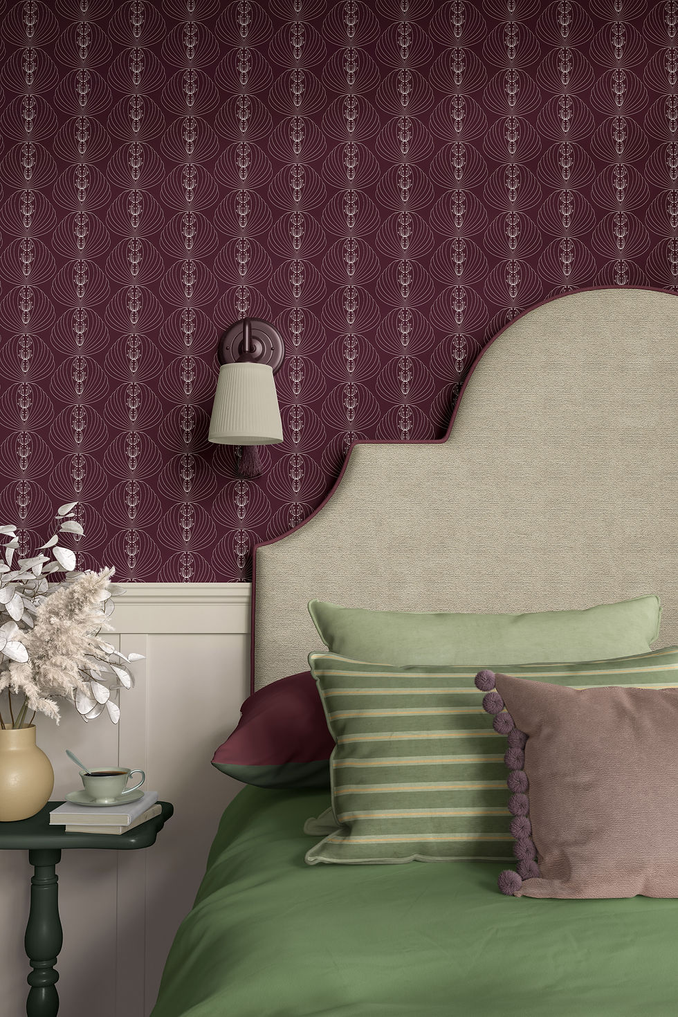 Tulip Medallion – Aged Burgundy