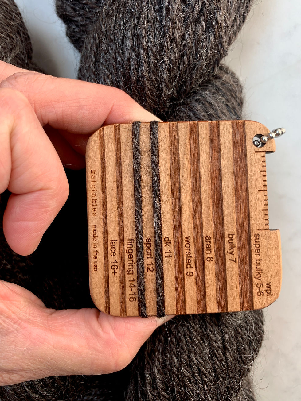 Thumbnail: Yarn Gauge of "Poldark" - Wensleydale Wool Sport/DK 3ply Yarn Natural Black Charcoal