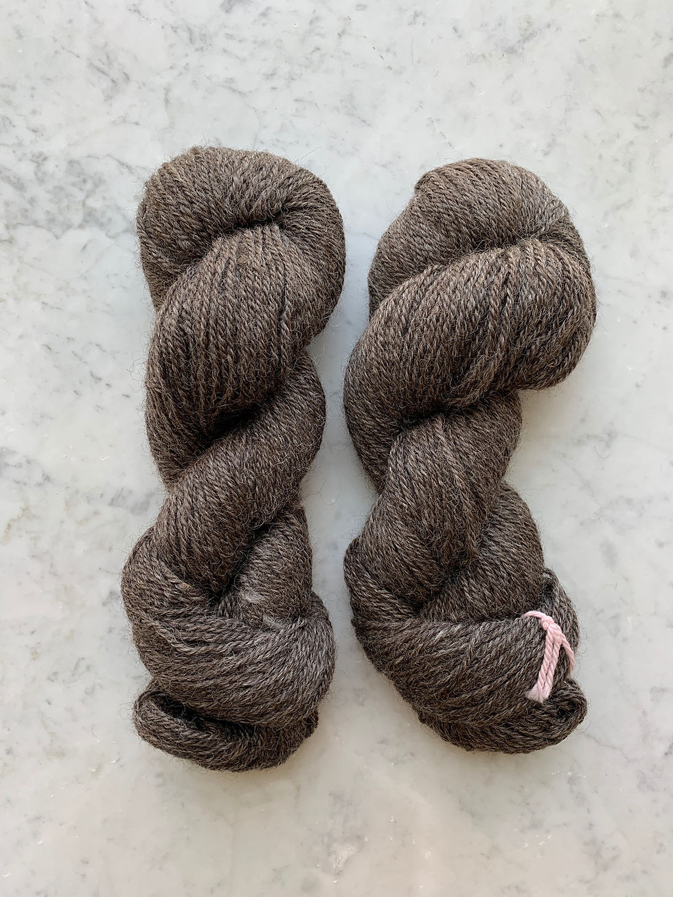 Two Skeins of "Frida" - Wensleydale Wool Worsted/DK 3ply Yarn Natural Warm Medium Charcoal