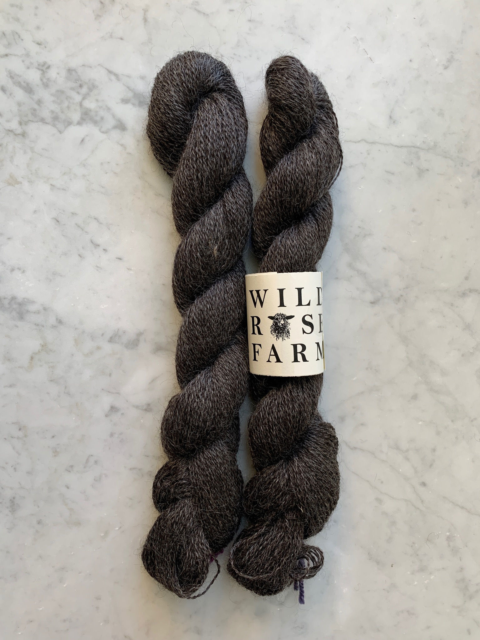 Two Skeins of "Turquoise" - Wensleydale Wool Fingering/Lace 2ply Yarn Natural Dark Charcoal