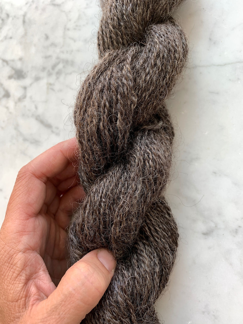 Thumbnail: "Red Bud" - Crossbred Fingering/Sport 2ply Yarn Natural Charcoal Silver