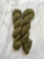Two Skeins of "Pepper" - Wensleydale Wool Sport/DK 3ply Yarn Dyed Lichen Green