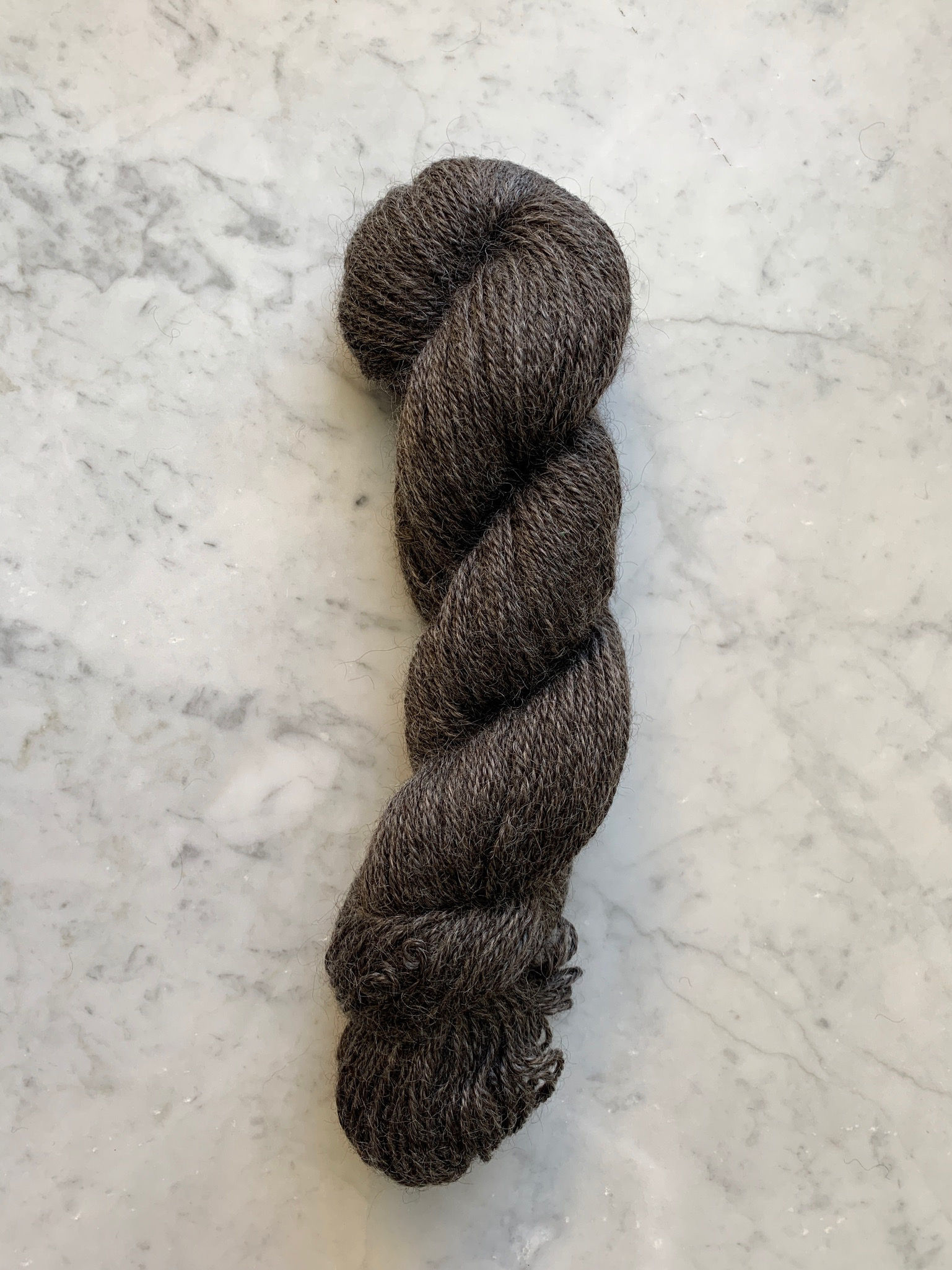 Single Skein of "Estella Dawn & Turquoise" - Wensleydale Sport / DK 3ply Yarn Natural Dark Gray