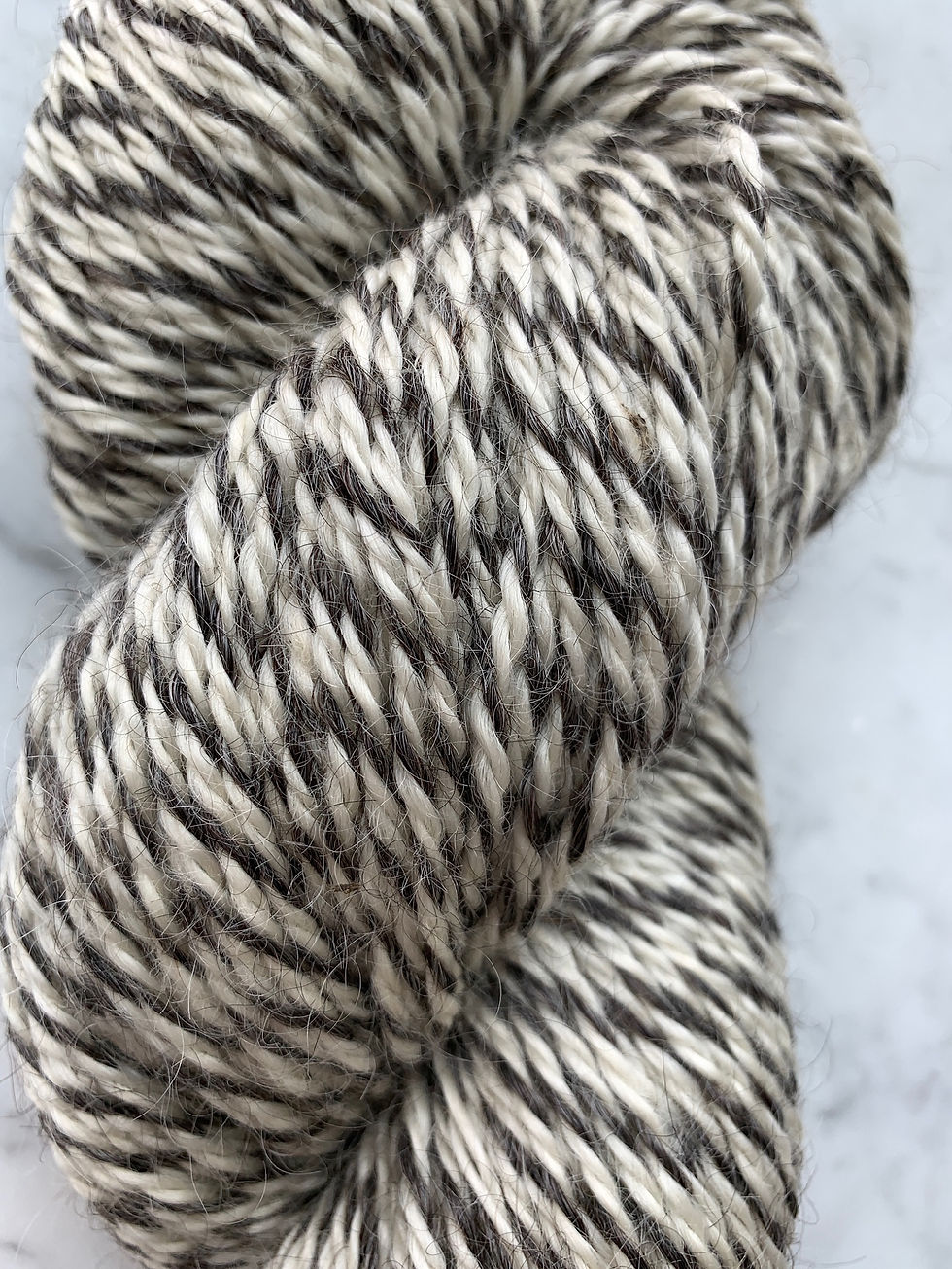 Thumbnail: Wensleydale Lamb Blend Variegated Charcoal & White Worsted/DK 3py Yarn