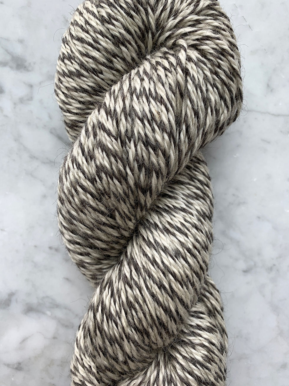 Thumbnail: Wensleydale Lamb Blend Variegated Charcoal & White Worsted/DK 3py Yarn