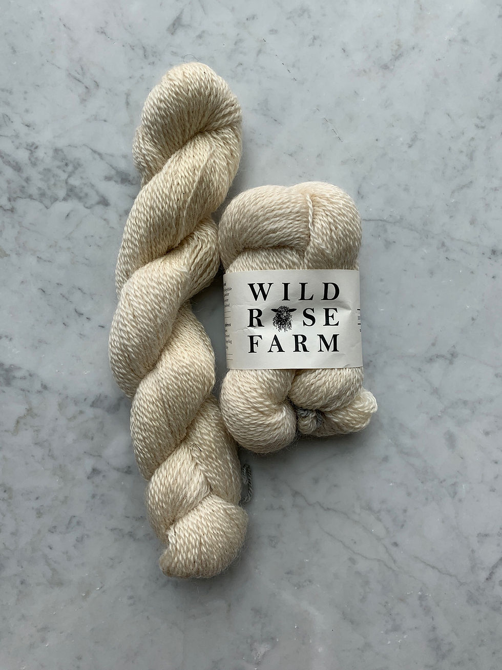 Thumbnail: Two Skeins of "Arlette" - Leicester Longwool Sport/Fingering 2ply Yarn Natural Creamy White