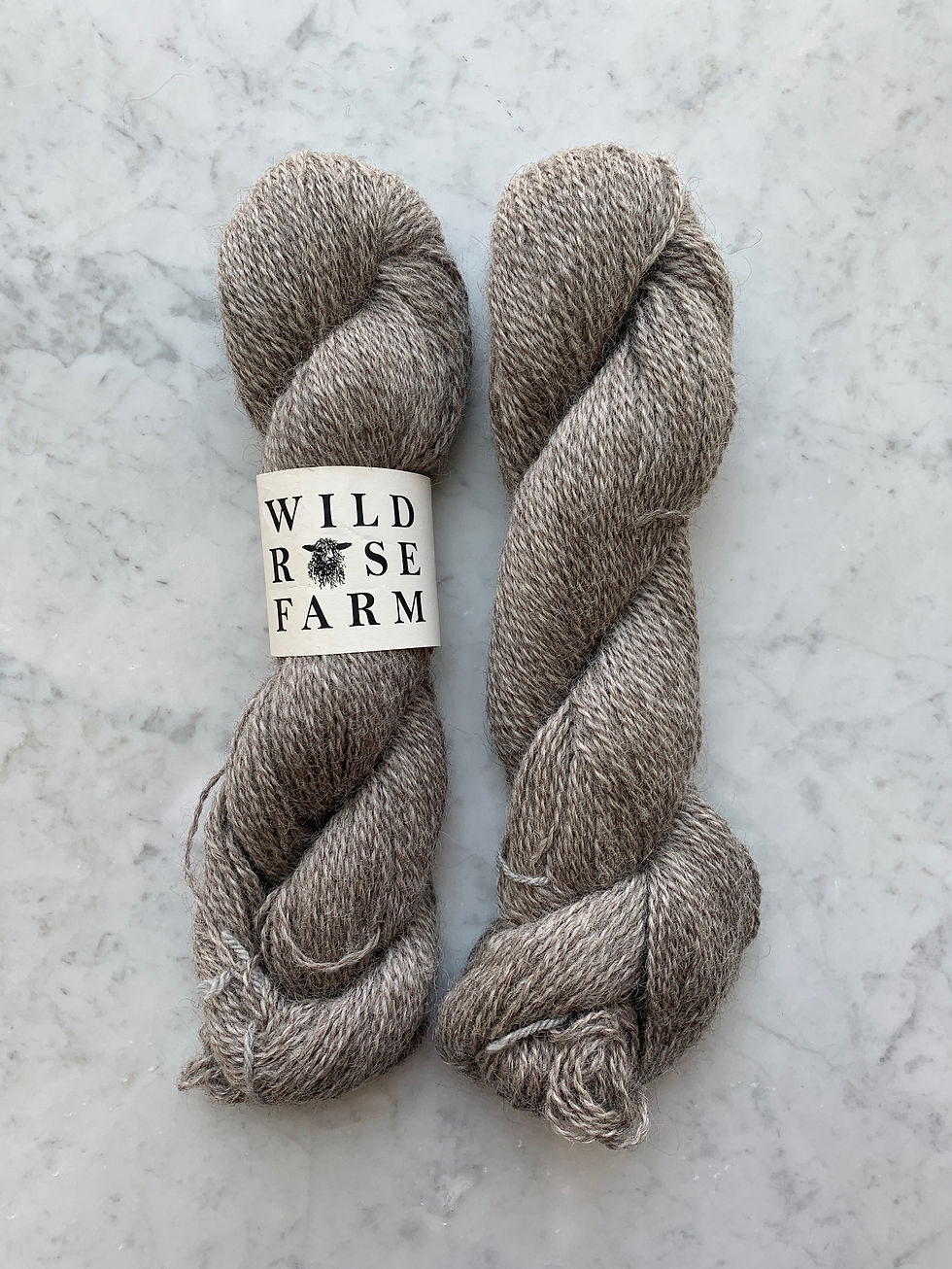 Two Skeins of "Shawlee" - Crossbred Wool DK/Worsted 2ply Yarn Natural Warm Light Gray