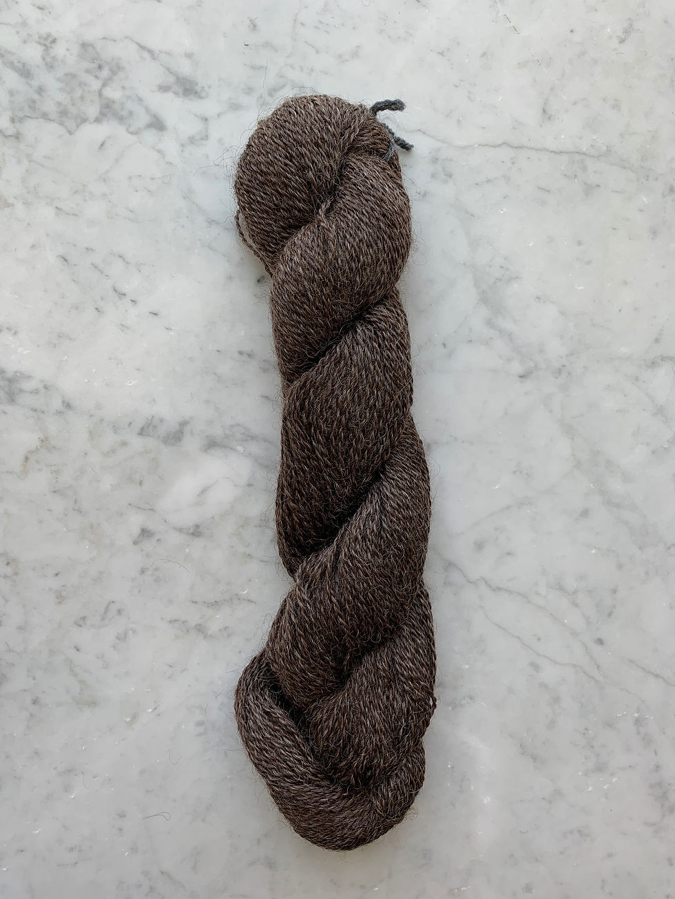 Single Skein of "Lupita" - Wensleydale Wool Sport/Fingering 2ply Yarn Natural Warm Silver Brown