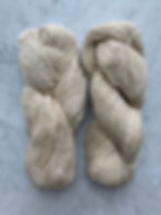 Two Skeins of "Ballerina" - Valais Blacknose/Teeswater Wool Worsted 2ply Yarn Natural White