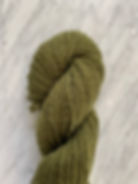 Close Up of "Pepper" - Wensleydale Wool Sport/DK 3ply Yarn Dyed Lichen Green