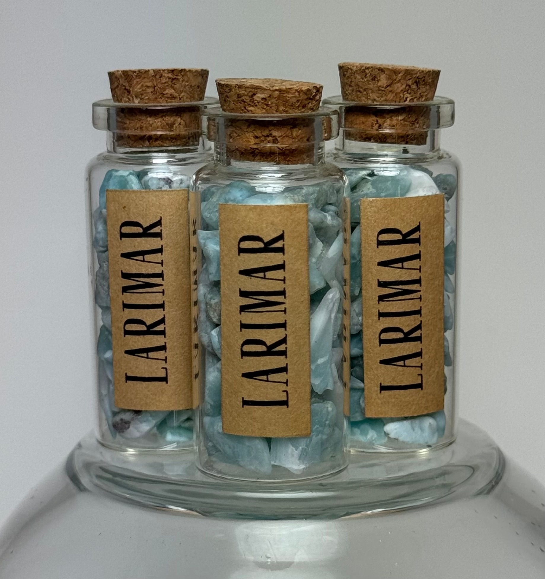 Larimar Stone Chip Bottle