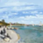 Claude Monet’s 1867 Impressionist oil Impression painting of a some people watching the sea.