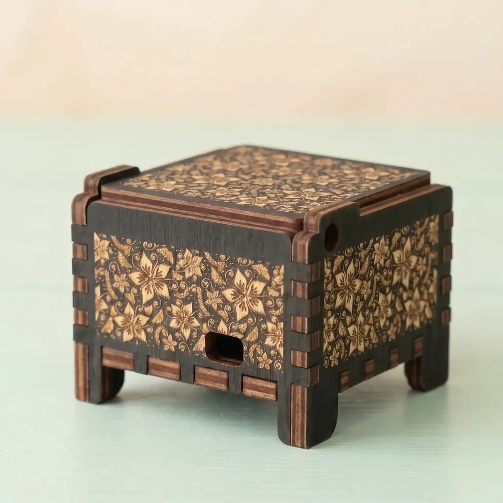 Customizable black digital music box closed lid. Perfect gift idea for anniversaries, birthdays, Valentine's Day.