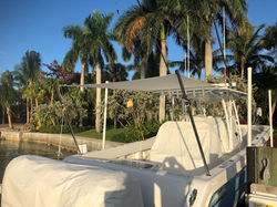 Marine sun shade installation