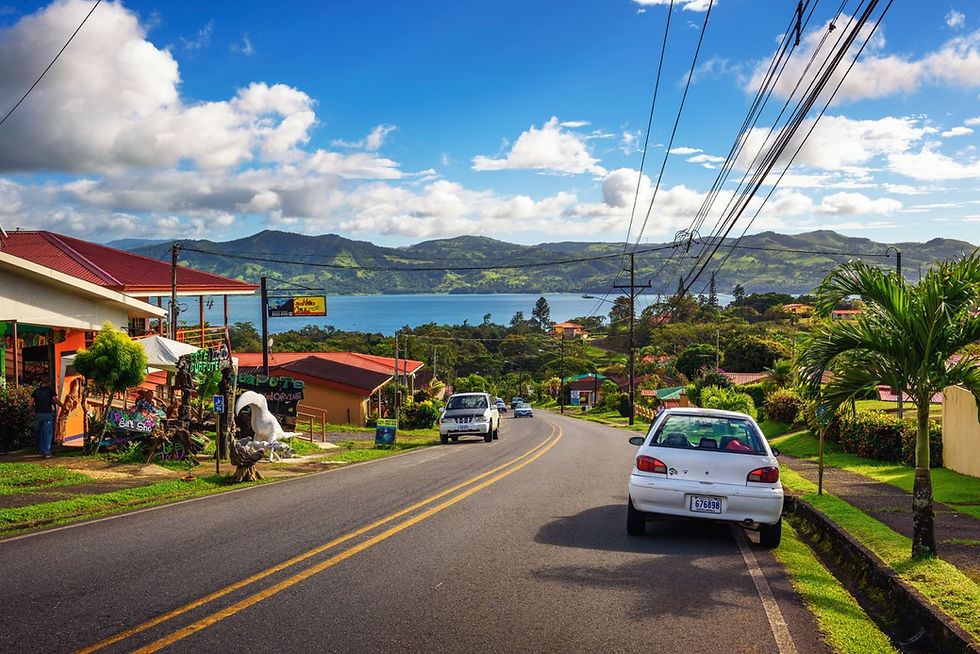 Driving around Lake Arenal in Costa Rica.