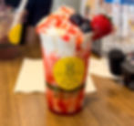 Berry Berry Smoothies with whipped cream & strawberry syrups