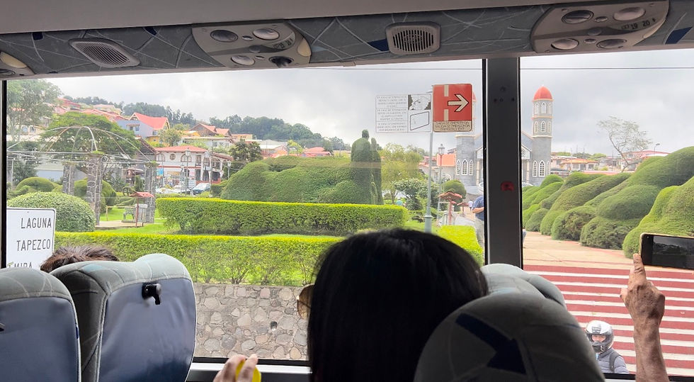 Interior of the public buses to La Fortuna.