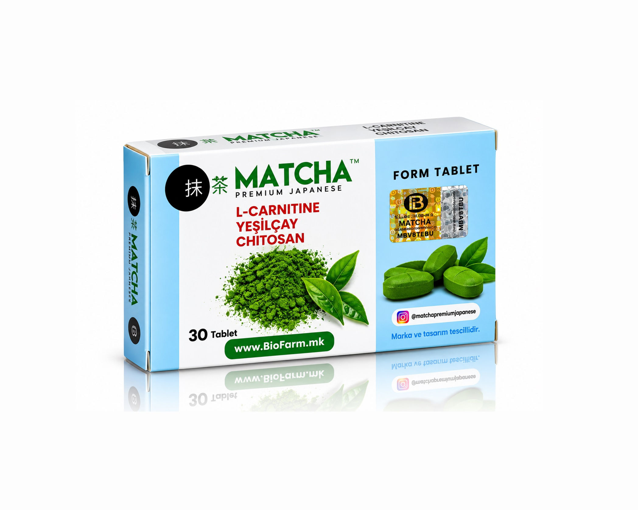 MATCHA - МАЧА ЧАЈ ВО ФОРМА НА ТАБЛЕТИ - MATCHA TABLETI www.BioFarm.mk