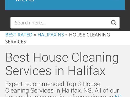 We Made The List for The Three Best Rated Cleaning Services in Halifax, Nova Scotia.