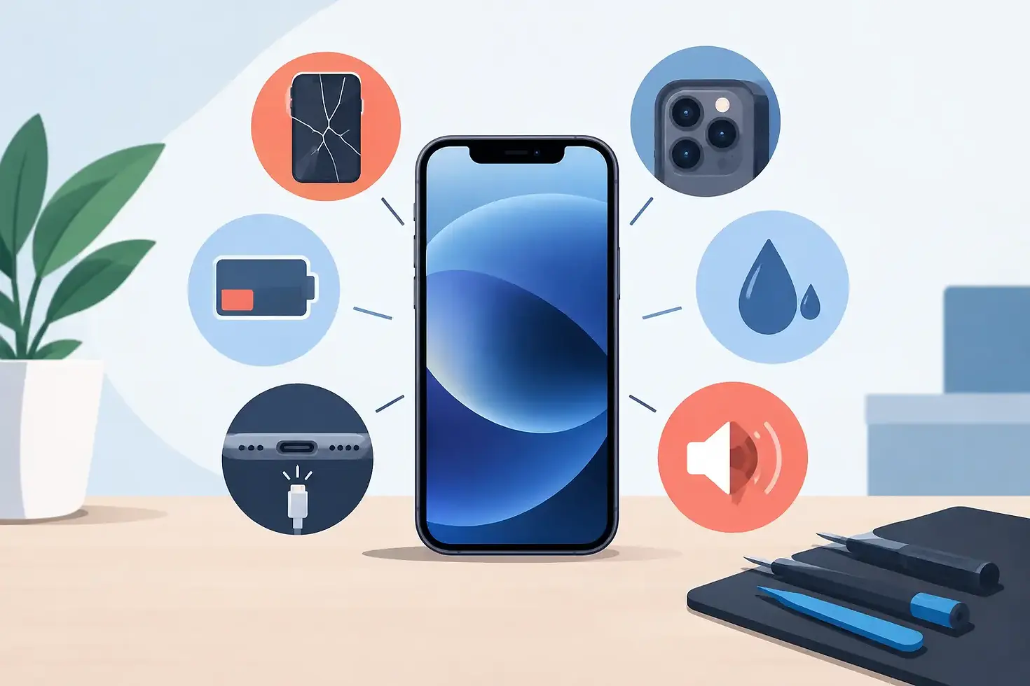 Fallas comunes en iPhone y cuándo repararlas