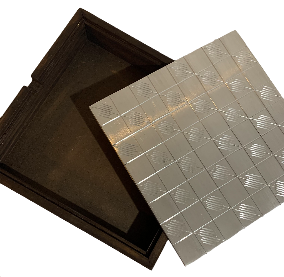 Thumbnail: Pewter Chess Set w/Wooden Base