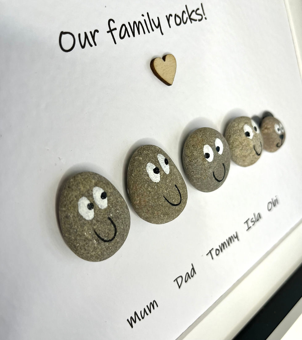 Miniaturbild: Family pebble art picture
