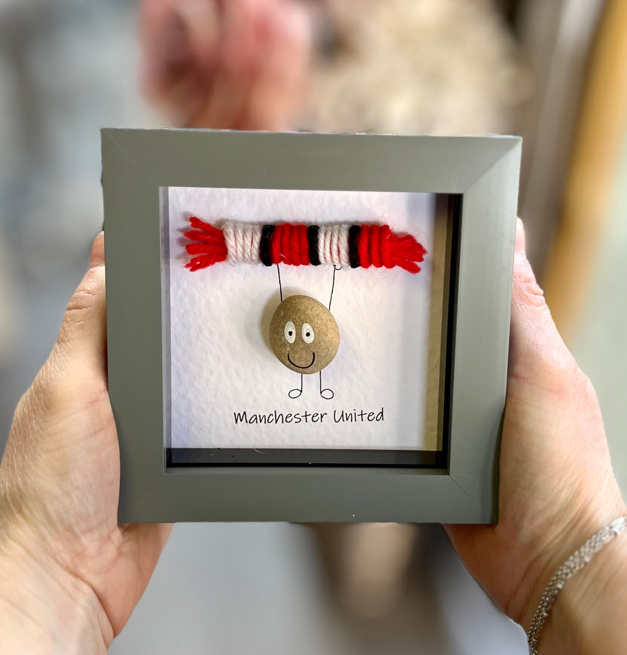 Manchester united football pebble picture