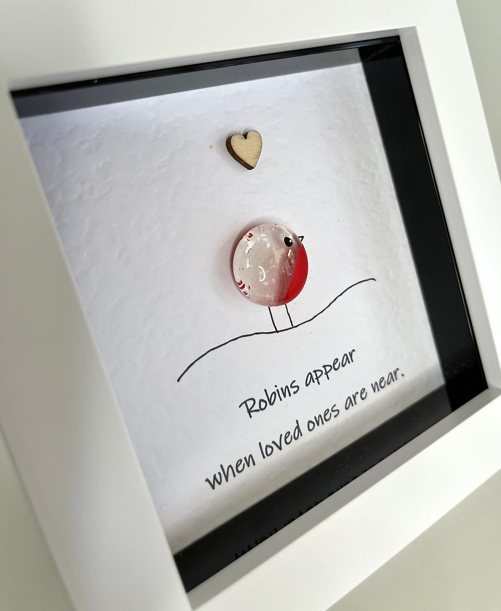 Miniature : pebble art robin