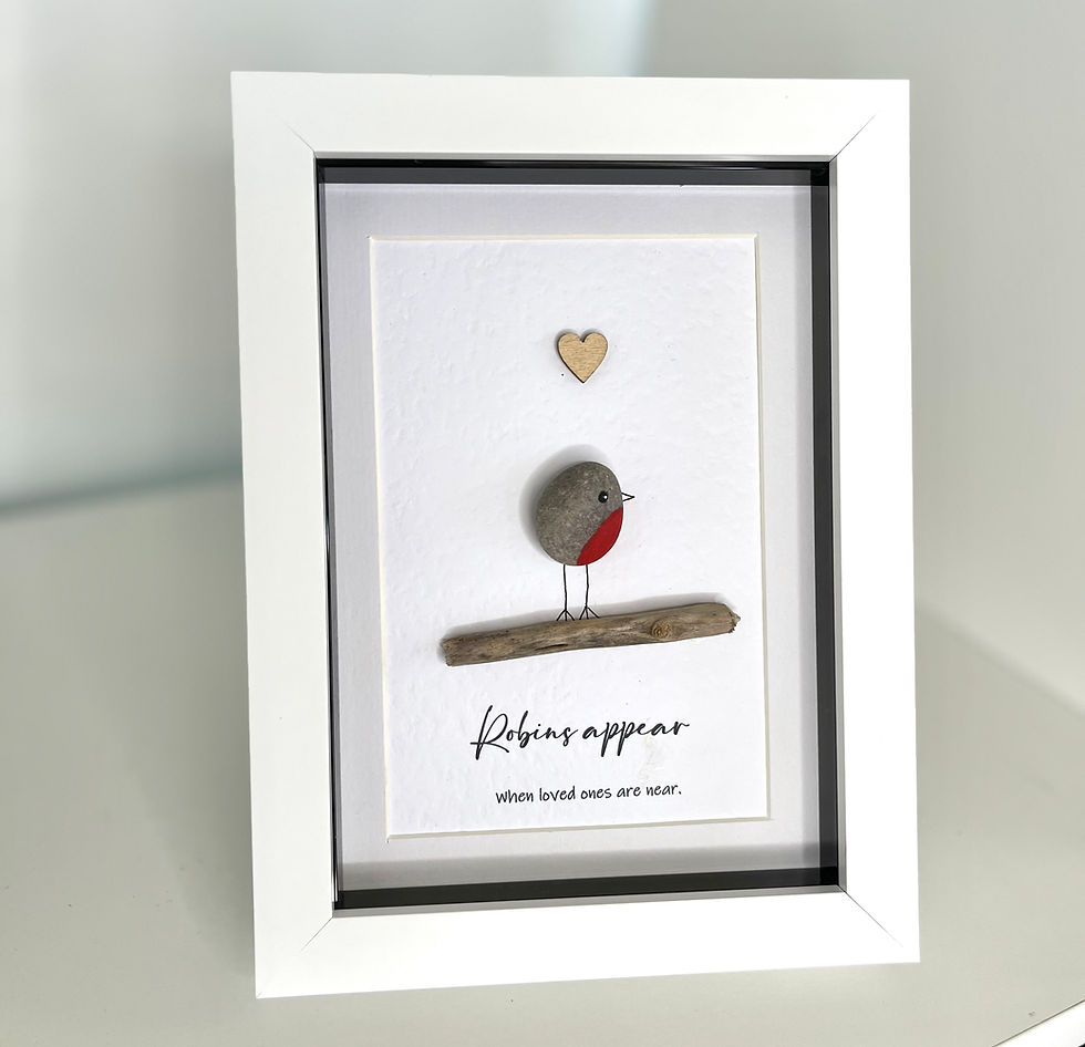 Miniaturbild: pebble art robin