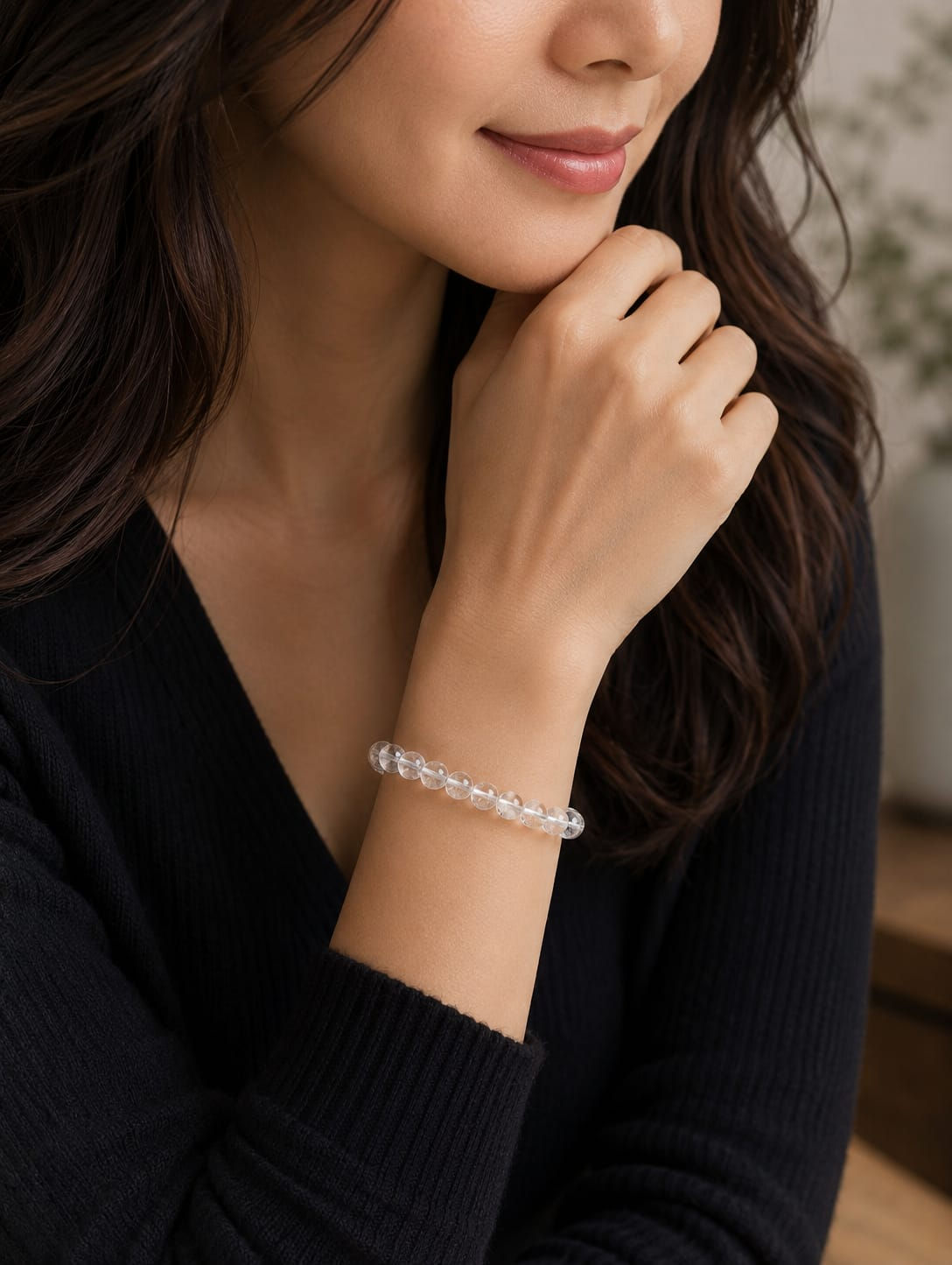 Tourmaline In Quartz Bracelet.