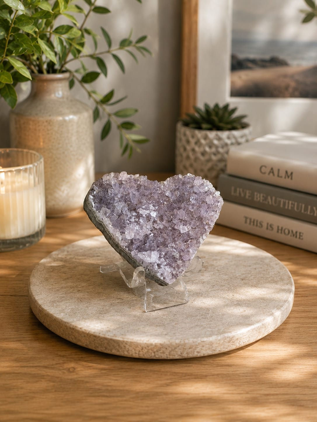 Amethyst Cluster Heart.