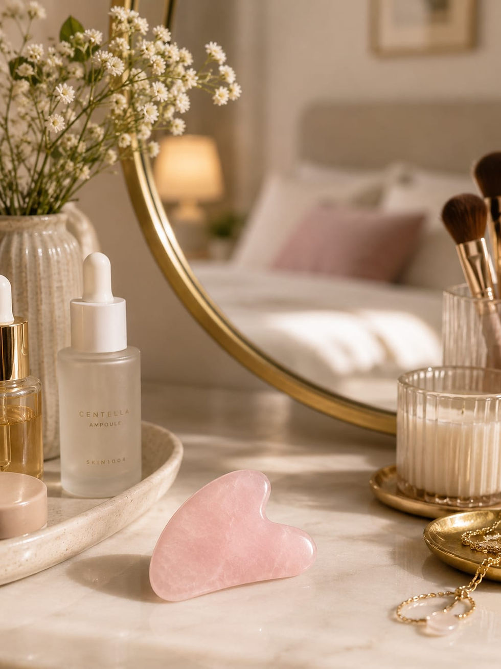 Thumbnail: Rose Quartz Gua Sha Face Massager.